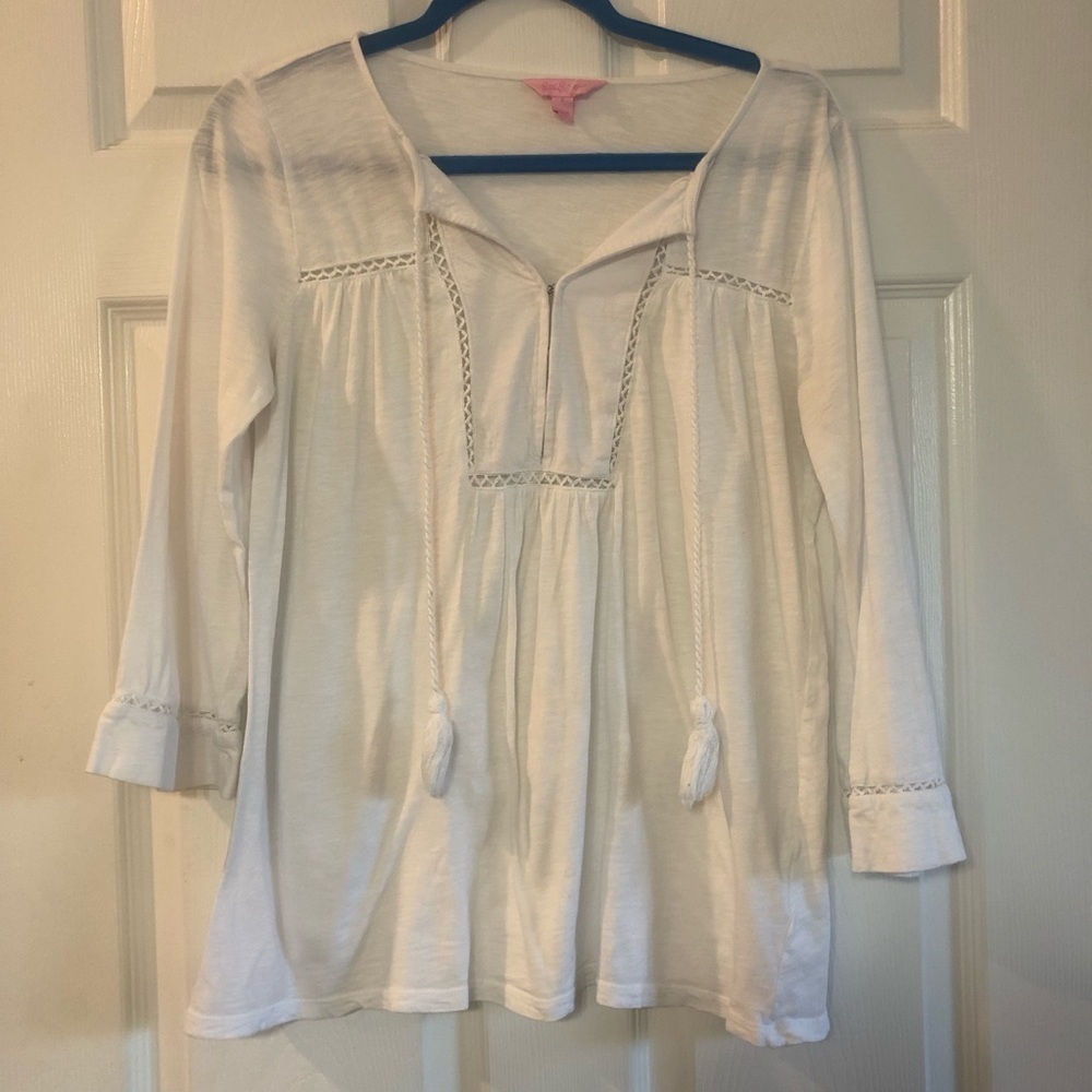 Lilly Pulitzer White Tilda Cotton Tunic Top size small
